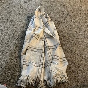 Super soft white and blue scarf